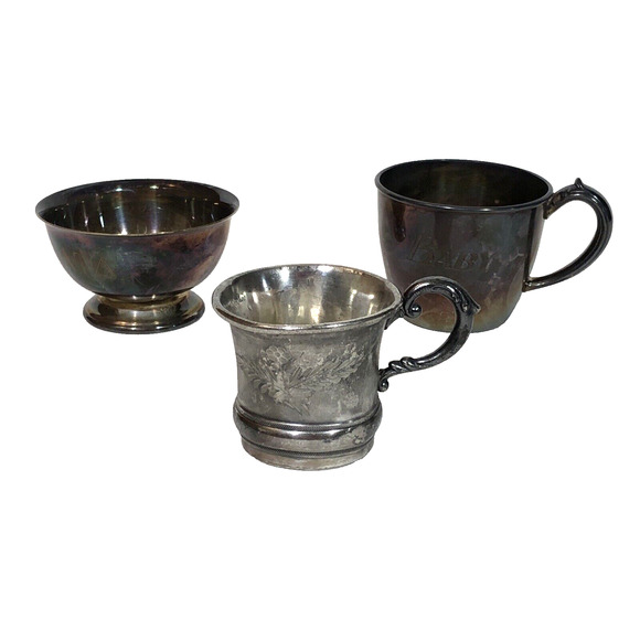 Silverplate Instant Collection - 3 Cups and Bowls - Poole, Community - Tarnished - Picture 1 of 16